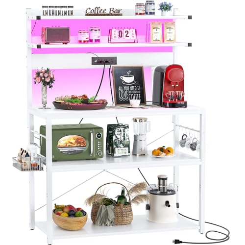 Bakers Rack with Power Outlet & RGB LED