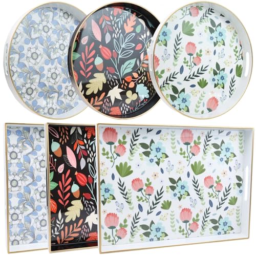 Round Serving Tray with Handles