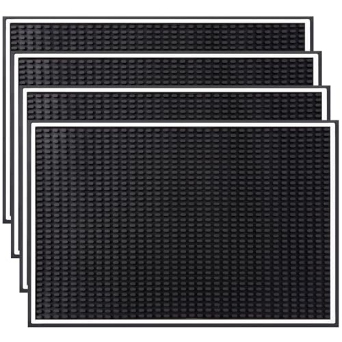 4 Pcs Bar Mat 18 X 12 Inch White Border (4 Count)