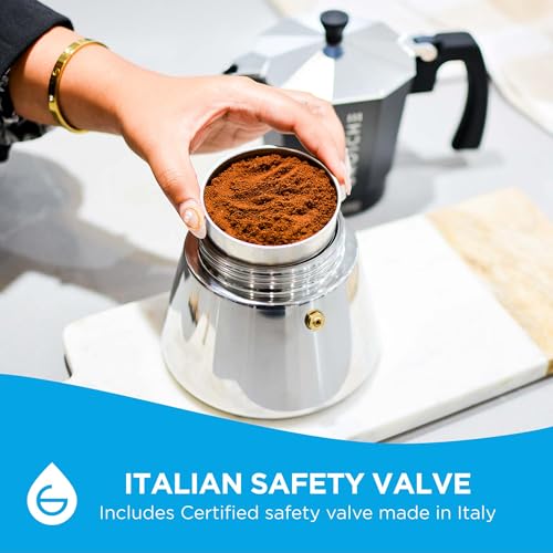 Milano Induction Stovetop Espresso Maker Moka Pot 6 Cup