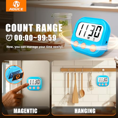 Digital Kitchen Timers for Cooking (6 Count)