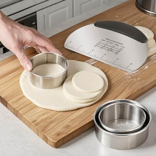 Professional Stainless Steel Dough Cutter and Scraper Combo