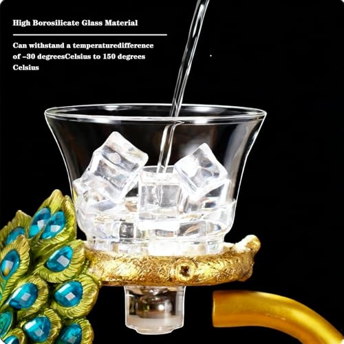 Lazy Kungfu Glass Tea Set Heat Resistant Semi Automatic Drip Rotating with Infuser Magnetic Teapot Set for Gongfu Tea Making Ideal