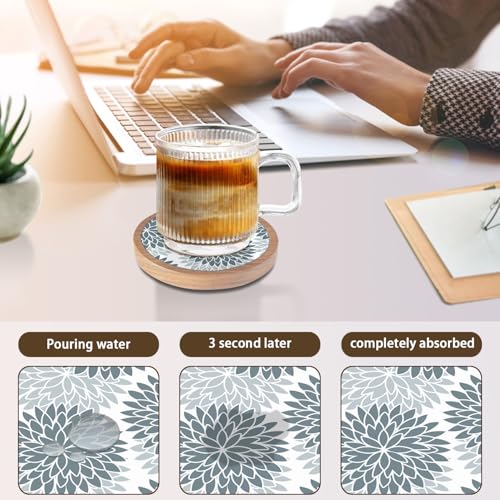 Wood Coasters Set of 4 with Holder