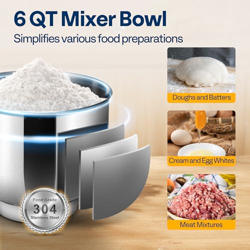 3-in-1 Stand Mixer, 6-Quart Tilt-Head Mixer, 10 Speeds, Black