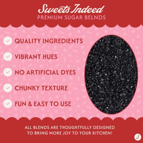 Black Sanding Sugar Crystals for Baking & Decorating (5.11 Ounce)