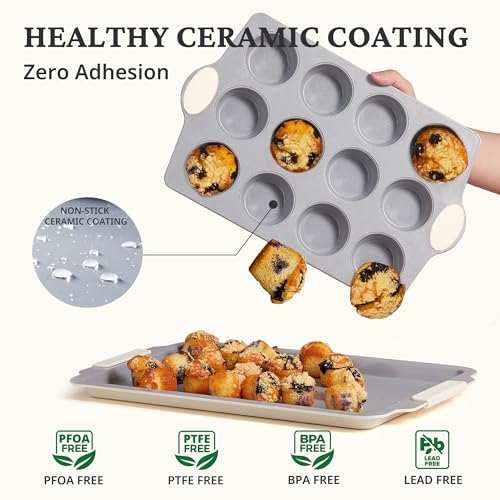 12 Cup Ceramic Nonstick Muffin Pan & Cupcake Tin