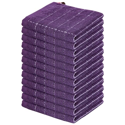 100% Cotton Terry Kitchen Dish Cloths (12 Count)