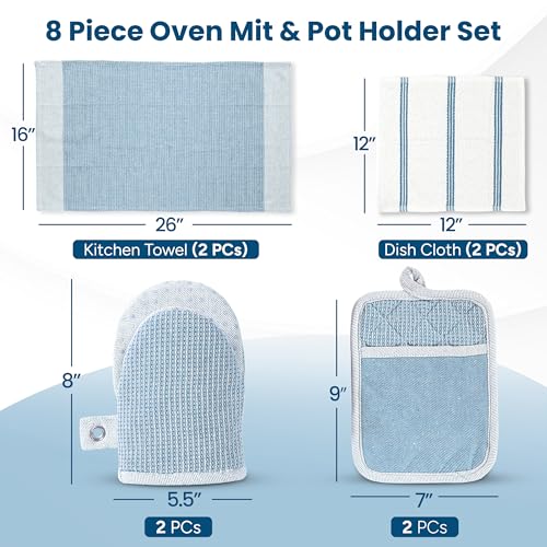 Silicone Oven Mitts Set (8 Count)