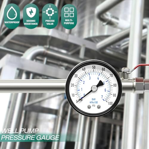 0 100psi Well Pump Pressure Gauge 1