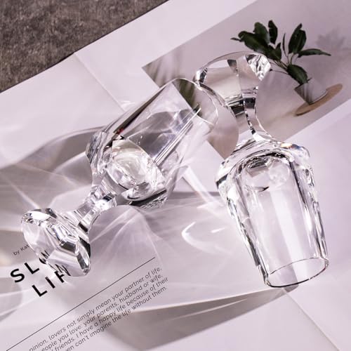 Crystal Snifter Glasses Set of 2 Handmade Stemmed Whiskey Glass (2 Count)