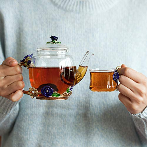 BTaT Floral Glass Tea Set for Adults
