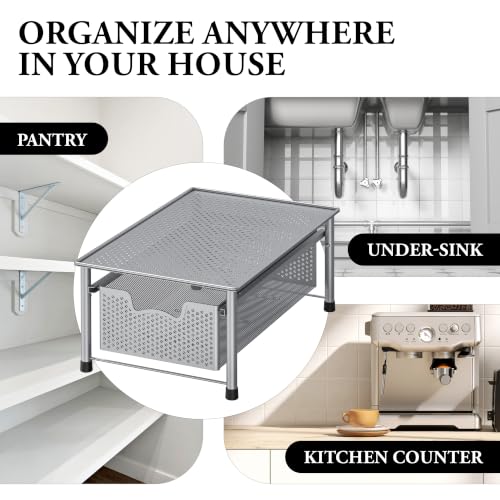 Stackable Cabinet Basket Drawer Organizer