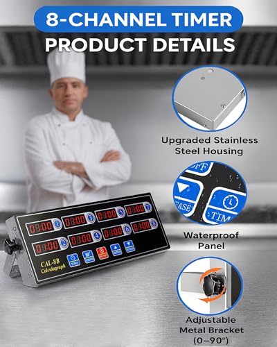 Commercial 8 Channels Digital Kitchen Timer
