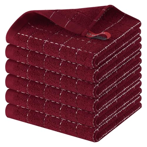 100% Cotton Terry Kitchen Dish Cloths (6 Count)