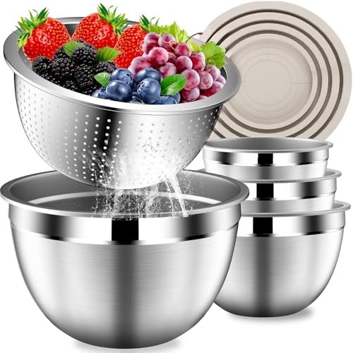 Stainles Steel Mixing Bowls with Lids Set (5 Count)