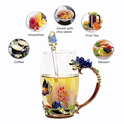 Tea Cup Glass Coffee Mugs