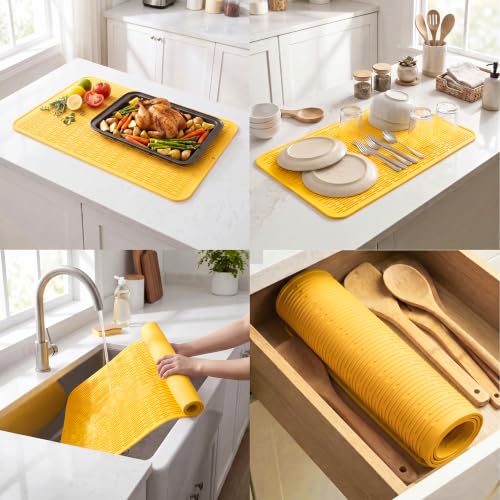 Silicone Dish Drying Mat for Multiple Usage