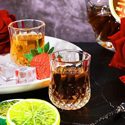 24 Pcs 1.7 oz Mini Shot Glasses Set Whiskey Tasting Glasses Heavy Duty Base Clear Shot Cup Cute Cordial Mini Wine Cups for Bourbon