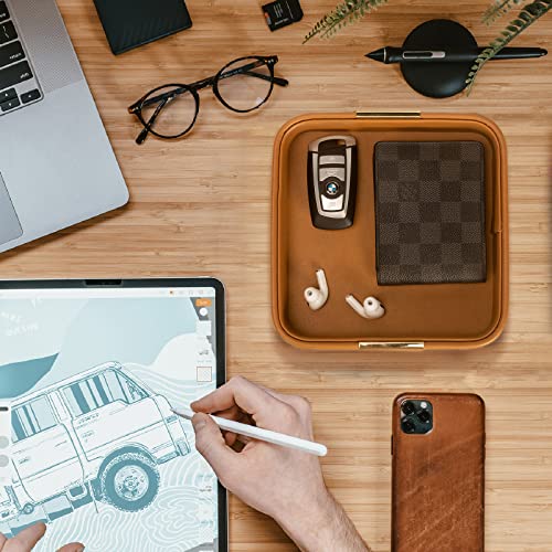 Leather Tray Desktop Storage