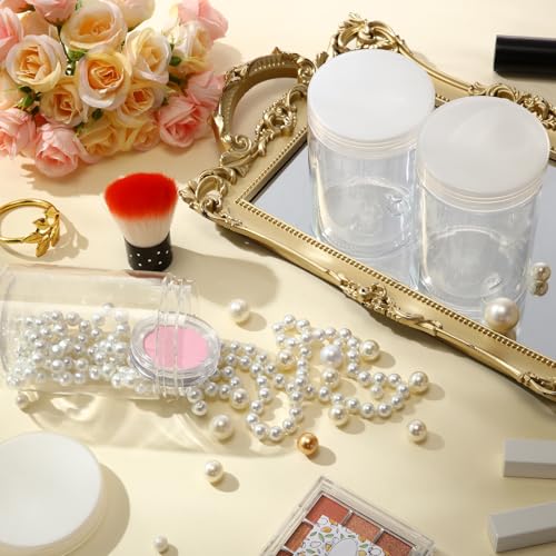 4 Pcs Plastic Jars Wide Mouth with Lids (4 Count)