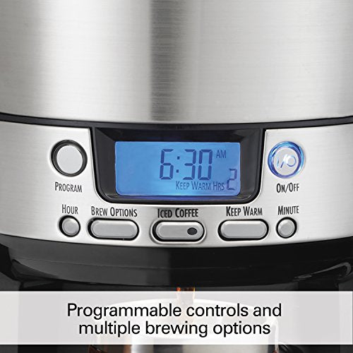 One Press Programmable Dispensing 12 Cup Coffee Maker with Internal Coffee Pot