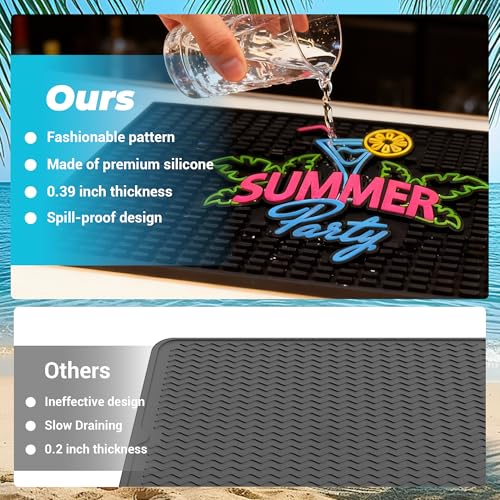 Neon Tiki Black Bar Mat 18 x 12 Inch