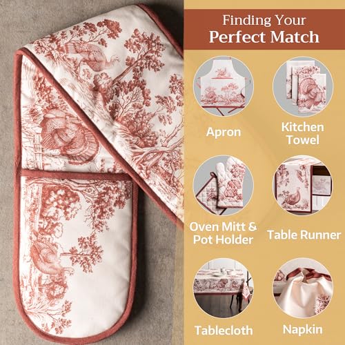 Double Oven Mitts 100% Cotton Double Oven Glove