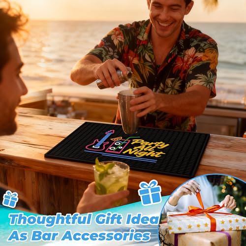 Neon Tiki Black Bar Mat 18 x 12 Inch