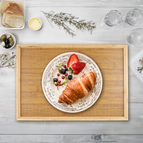 3 Pack Rectangular Bamboo Serving Tray (3 Count)