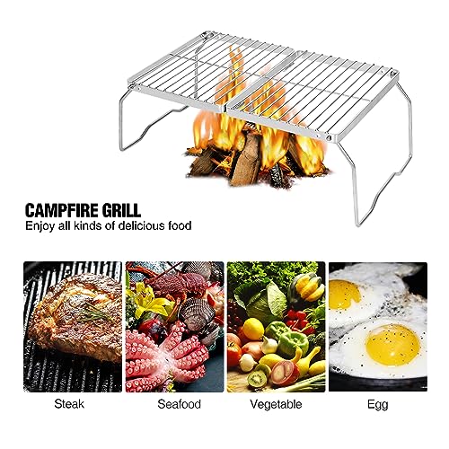 Folding Campfire Grill 304 Stainless Steel Grate