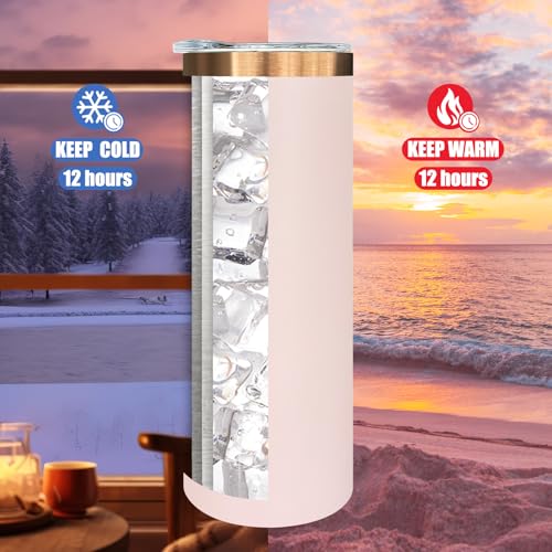 20 oz Skinny Tumblers Bulk with Lids and Straws Pink (4 Count)