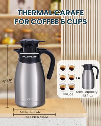 51Oz Stainless Steel Thermal Coffee Carafe with Lid