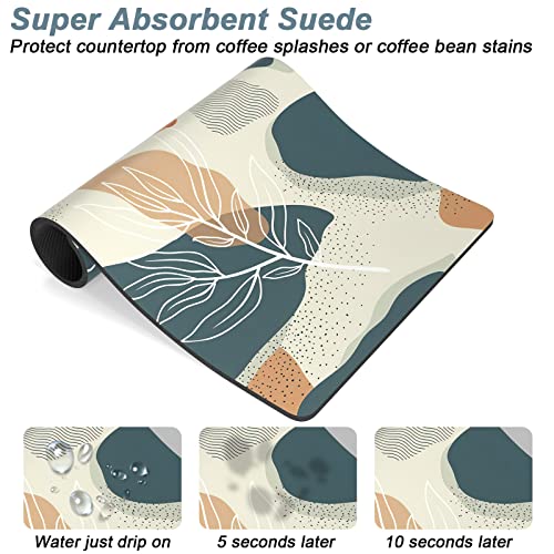 Coffee Mat 16" x 24" Cute Boho Theme Coffee Bar Mats for Espresso Machine Station Accessories and Organizer