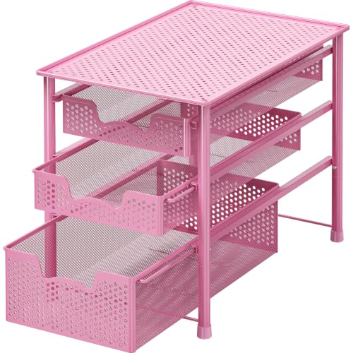 Stackable 3 Tier Sliding Basket Organizer Drawer