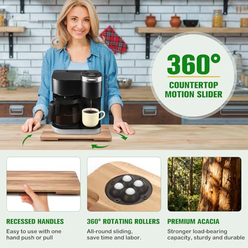 Appliance Slider 360° Rolling Tray for Countertop Coffee Maker Mat