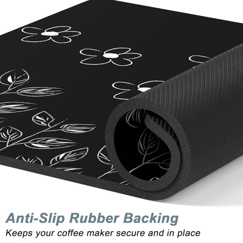 Coffee Mat 12" x 19" Cute Coffee Bar Mats for Espresso Machine Station Accessories and Organizer