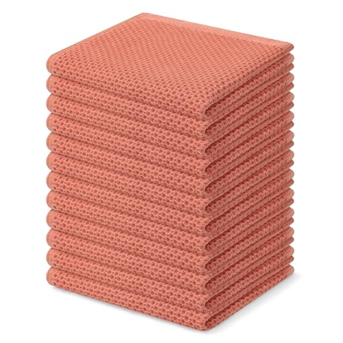 100% Cotton Waffle Weave Kitchen Dish Cloths 12 (12 Count)