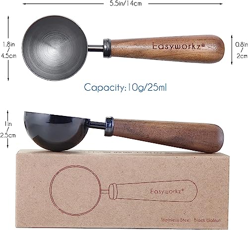 Retro Stainless Steel Coffee Spoon With Black Walnut Handle