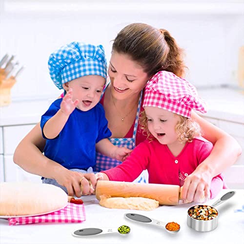 Stainless Measuring Cups and Spoons Set with Silicone Handle