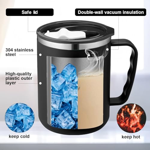 12 Pcs Employee Appreciation Gifts Bulk 17 oz Travel Coffee Mug with Lid Handle for Women Thank You Gifts Stainless Steel Tumblers Insulated Mug for Coworker Teacher (12 Count)