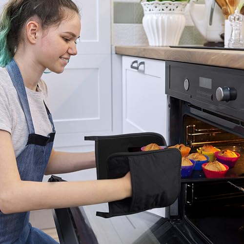 2Pcs Cotton and Neoprene Oven Pads Pot Holders with Pocket 8"x8.5" Dual (2 Count)