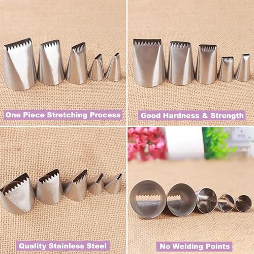 Half Row Braided Flower Piping Tips Set (6 Count)