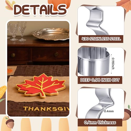 3 Pcs 8 Inch Thanksgiving Cookie Cutters (3 Count)