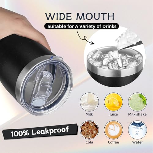 20oz Insulated Tumbler with Lid Straw Travel Coffee Mug (4 Count)