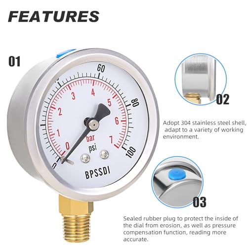 0 100 Psi Low Pressure Gauge