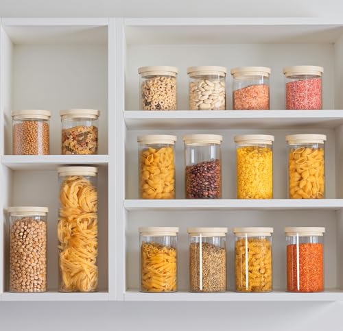 Glass Food Storage Jar with Glass Lid (6 Count)