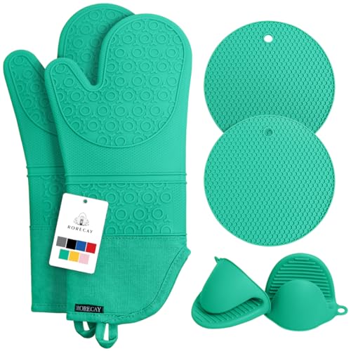 Silicone Oven Mitts and Pot Holders Sets
