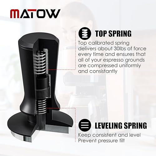 58.5mm Spring Loaded Espresso Hand Tamper Fits 58mm Standard Portafilter