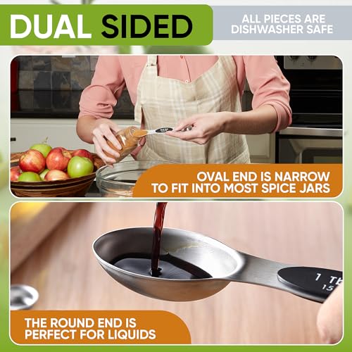 Magnetic Measuring Cups & Spoons Set of 15 with Levelers
